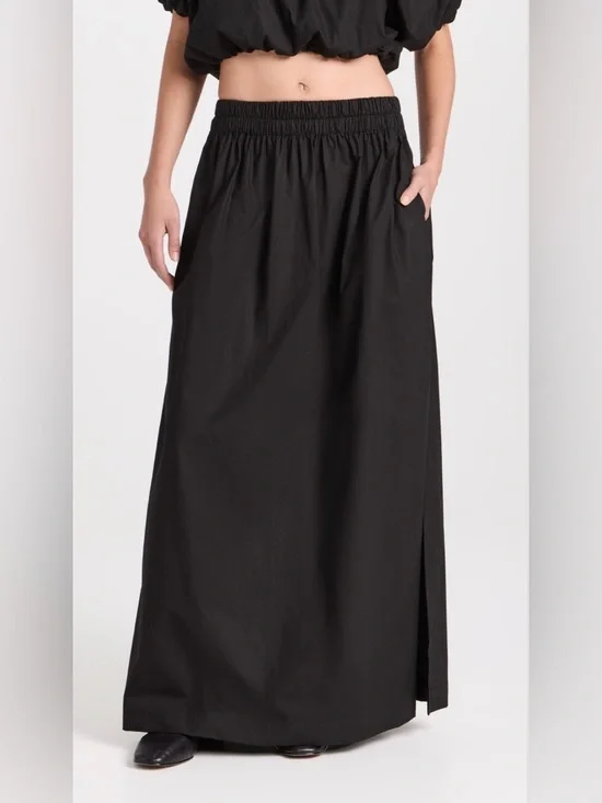 IRO Black Elastic-Waist Maxi Skirt Size:36 (US 2-4) - Picture 3 of 13